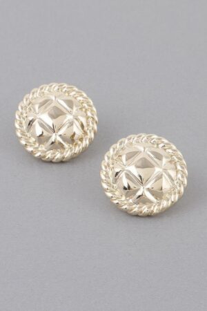 Quilted Twist Stud Earrings – Textured Quilted Design