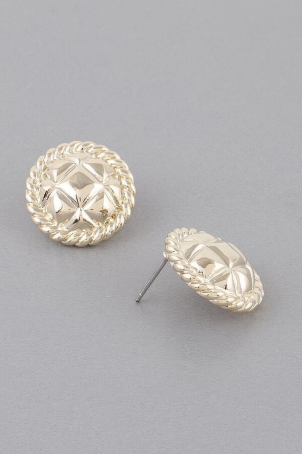 Quilted Twist Stud Earrings – Textured Quilted Design