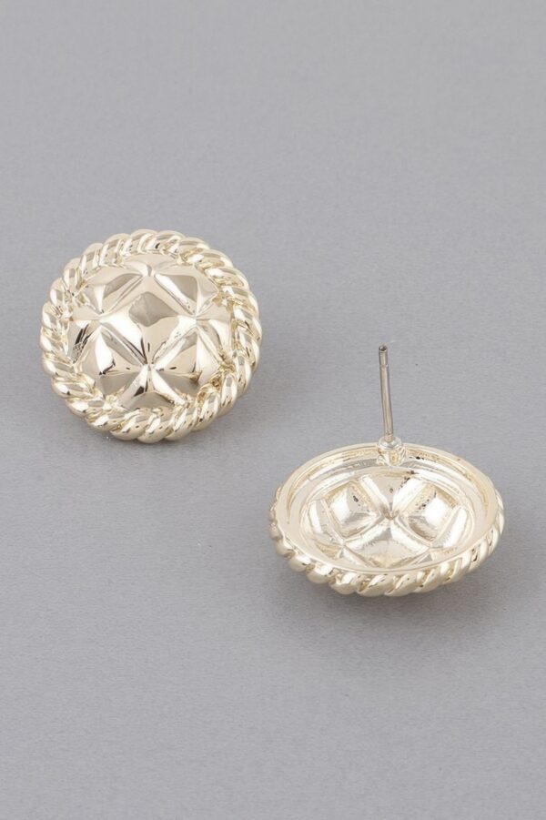 Quilted Twist Stud Earrings – Textured Quilted Design