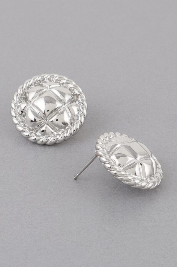 Quilted Twist Stud Earrings – Textured Quilted Design