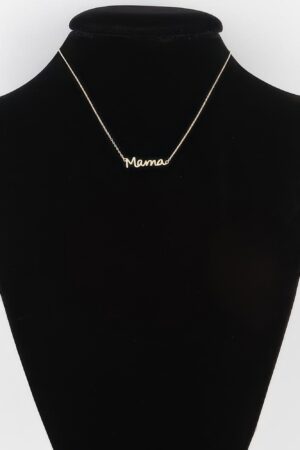 Mama Cursive Script Necklace – 16-inch Delicate Chain