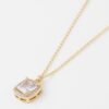 Cubic Rhinestone Pendant Necklace – Delicate Chain