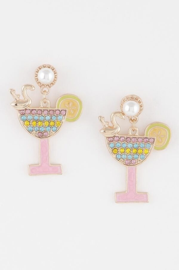 Cocktail Drop Earrings with Sparkling Stone Accents