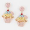 Waffle Sundae Drop Earrings – Dessert-Inspired Novelty