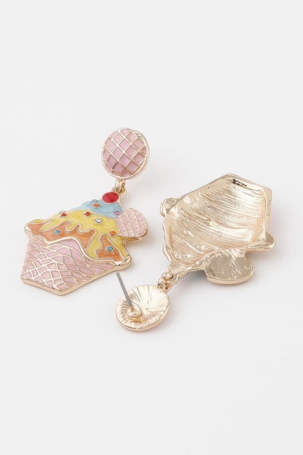 Waffle Sundae Drop Earrings – Dessert-Inspired Novelty