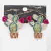 Jeweled Cactus Stud Earrings – Sparkling Desert Motif