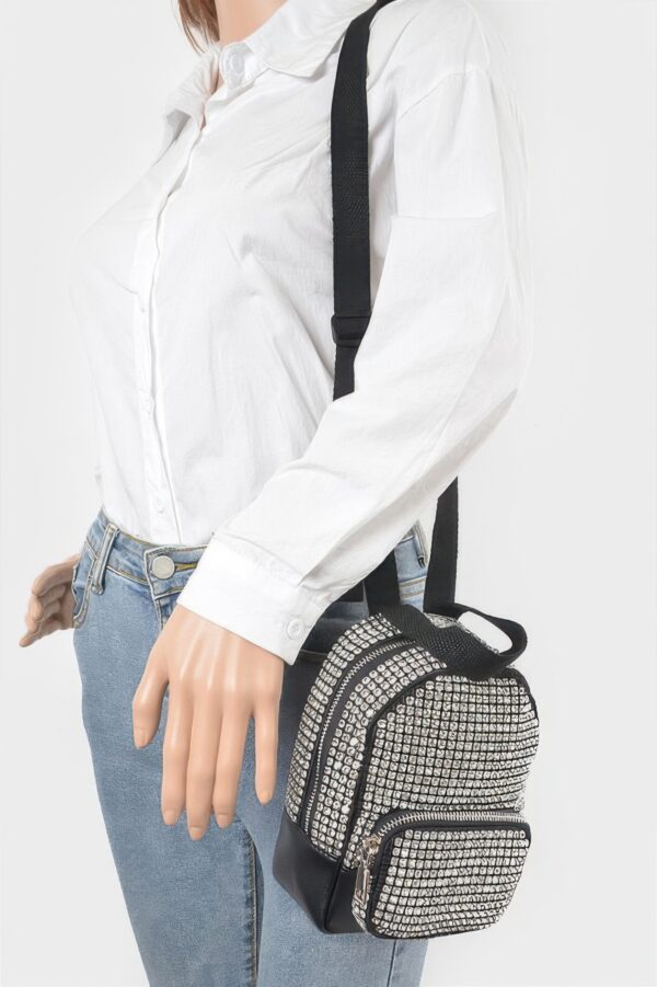 Rhinestone Crossbody Bag – Mixed Metal Hardware