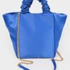 Satin Tote Bag with Chain Handle