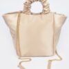 Satin Tote Bag with Chain Handle