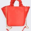 Satin Tote Bag with Chain Handle