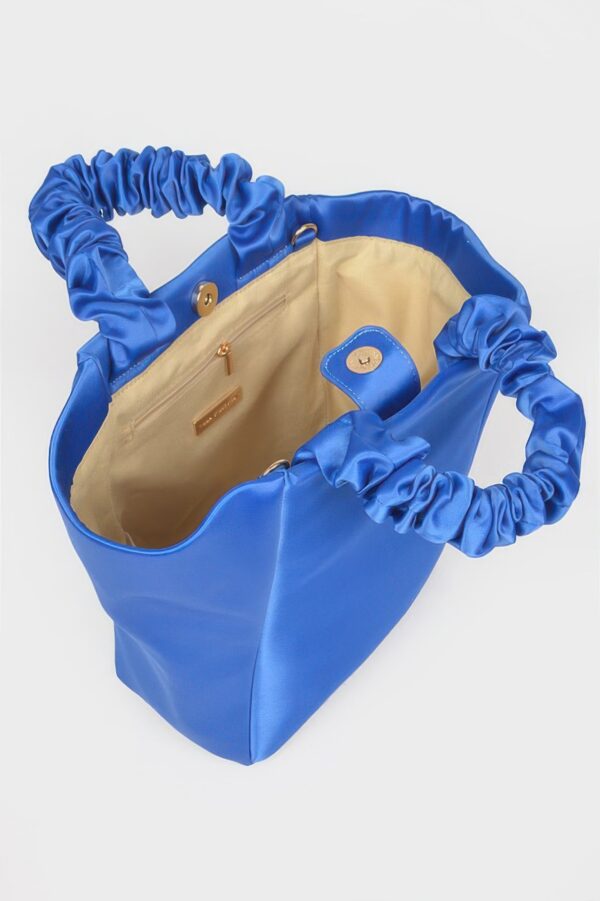 Satin Tote Bag with Chain Handle