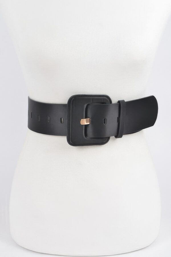 Micro Suede Wide Buckle Belt – Bold Waist Accent