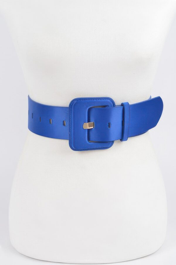 Micro Suede Wide Buckle Belt – Bold Waist Accent