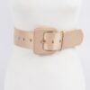 Micro Suede Wide Buckle Belt – Bold Waist Accent