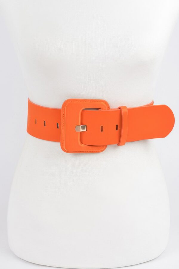 Micro Suede Wide Buckle Belt – Bold Waist Accent