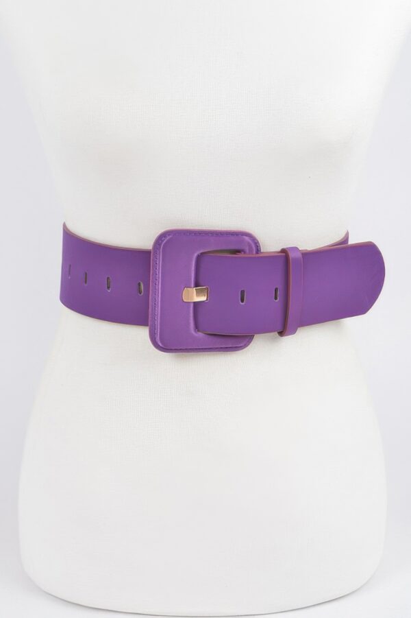 Micro Suede Wide Buckle Belt – Bold Waist Accent