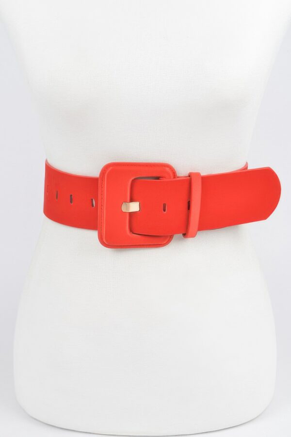 Micro Suede Wide Buckle Belt – Bold Waist Accent