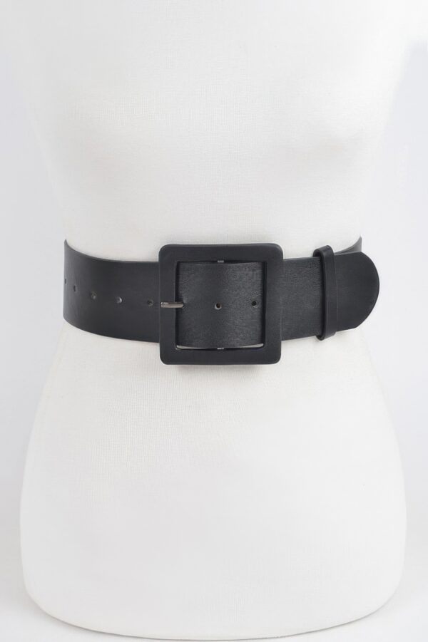 Wide Faux Leather Waist Belt – Structured PU Band