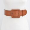 Wide Faux Leather Waist Belt – Structured PU Band