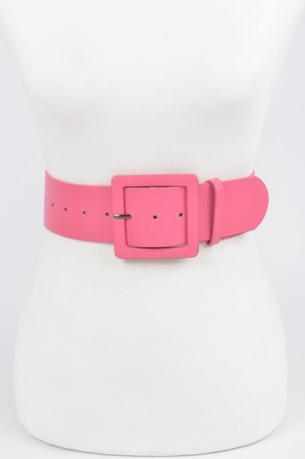 Wide Faux Leather Waist Belt – Structured PU Band