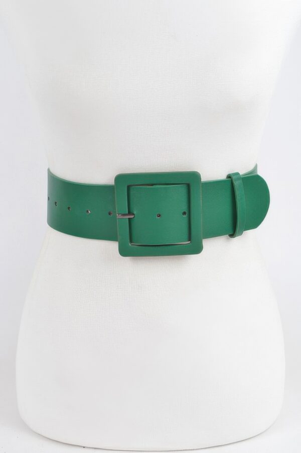 Wide Faux Leather Waist Belt – Structured PU Band