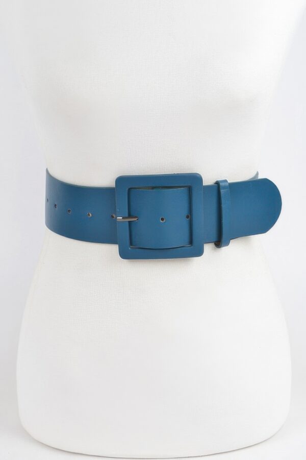 Wide Faux Leather Waist Belt – Structured PU Band