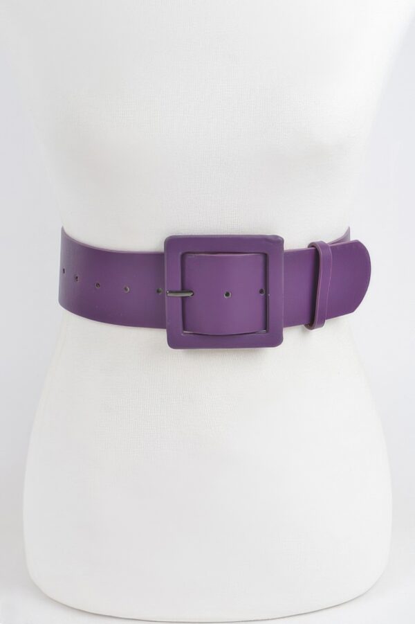 Wide Faux Leather Waist Belt – Structured PU Band