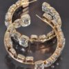 Stone Hoop Earrings with Sparkling Stones