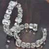 Stone Hoop Earrings with Sparkling Stones