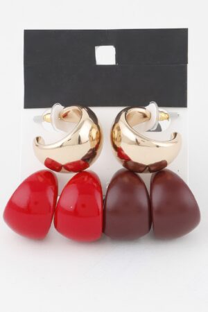 Bulky Hoop Earring Set – Polished Bold Hoops