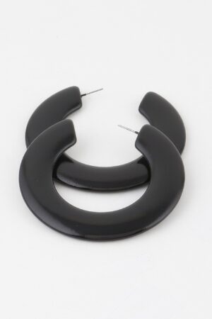 Flat Solid Hoop Earrings – Flat Silhouette 2.8 in