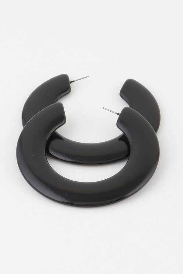 Flat Solid Hoop Earrings – Flat Silhouette 2.8 in