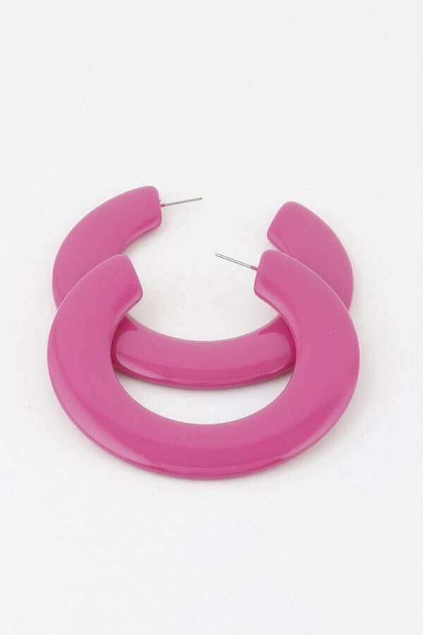 Flat Solid Hoop Earrings – Flat Silhouette 2.8 in