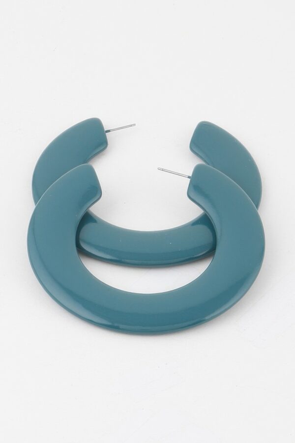 Flat Solid Hoop Earrings – Flat Silhouette 2.8 in