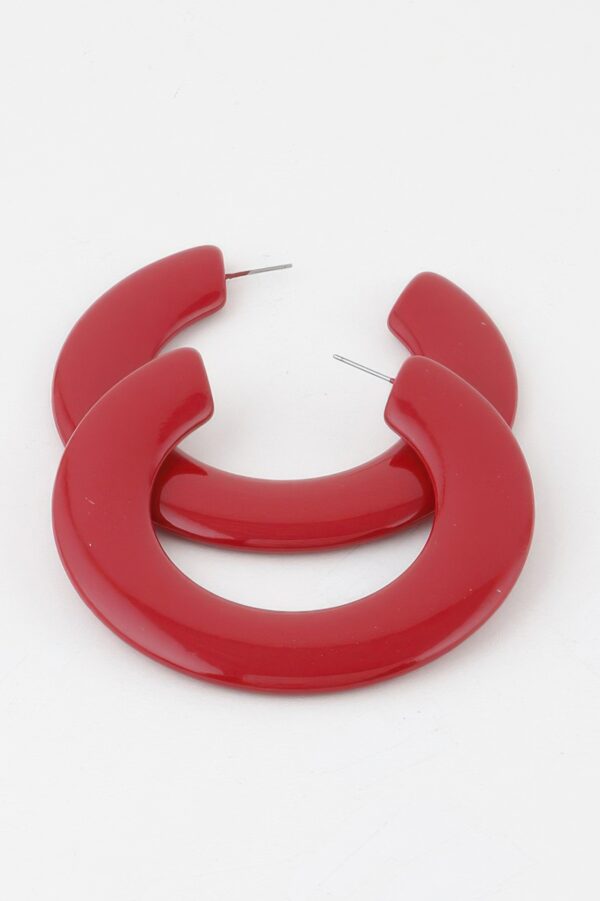 Flat Solid Hoop Earrings – Flat Silhouette 2.8 in