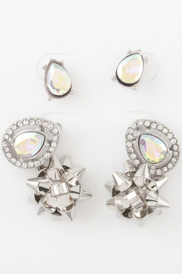 Jeweled Teardrop Stud Earring Set – Gift-Ready