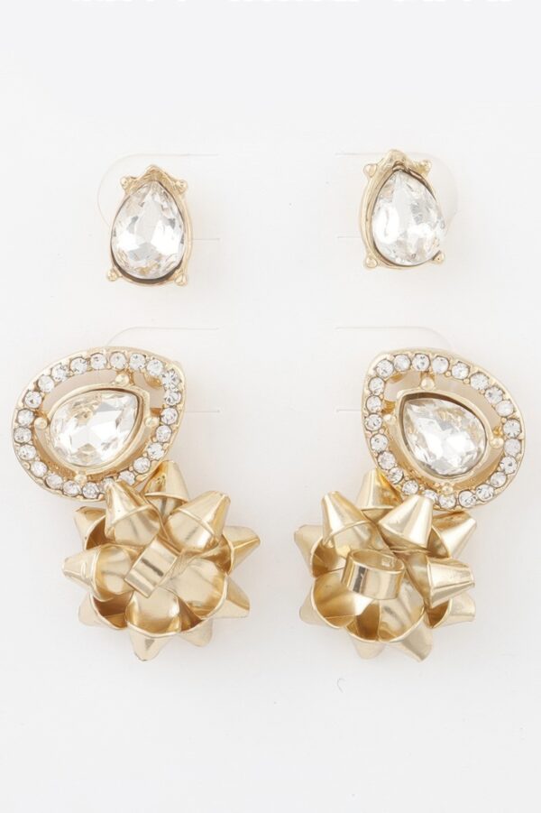 Jeweled Teardrop Stud Earring Set – Gift-Ready