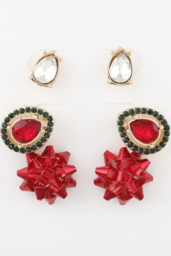 Jeweled Teardrop Stud Earring Set – Gift-Ready