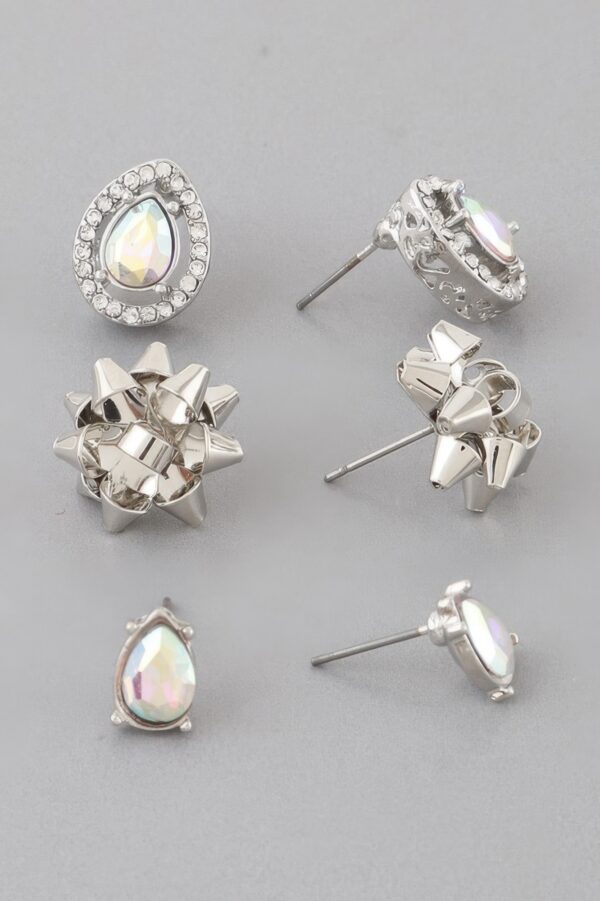 Jeweled Teardrop Stud Earring Set – Gift-Ready