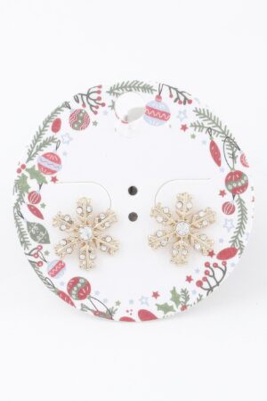 Winter Snowflake Stud Earrings – Delicate Sparkle