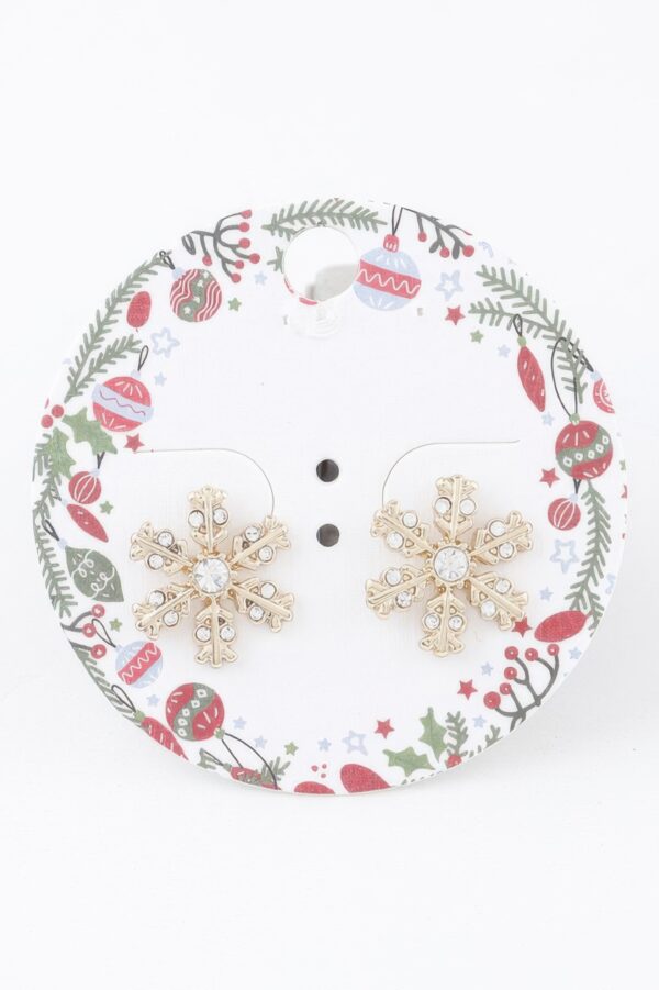 Winter Snowflake Stud Earrings – Delicate Sparkle