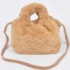 Faux Fur Bucket Bag – Round Handle Accent