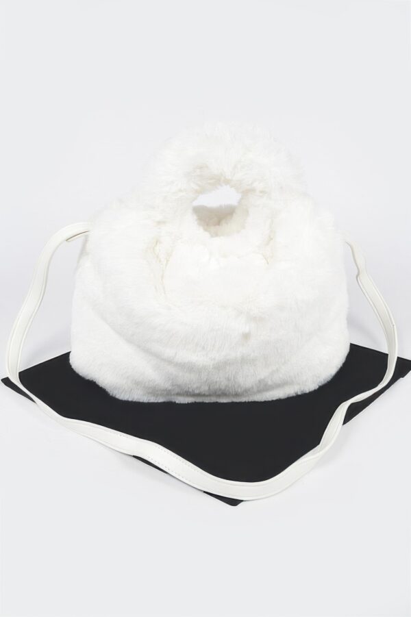 Faux Fur Bucket Bag – Round Handle Accent