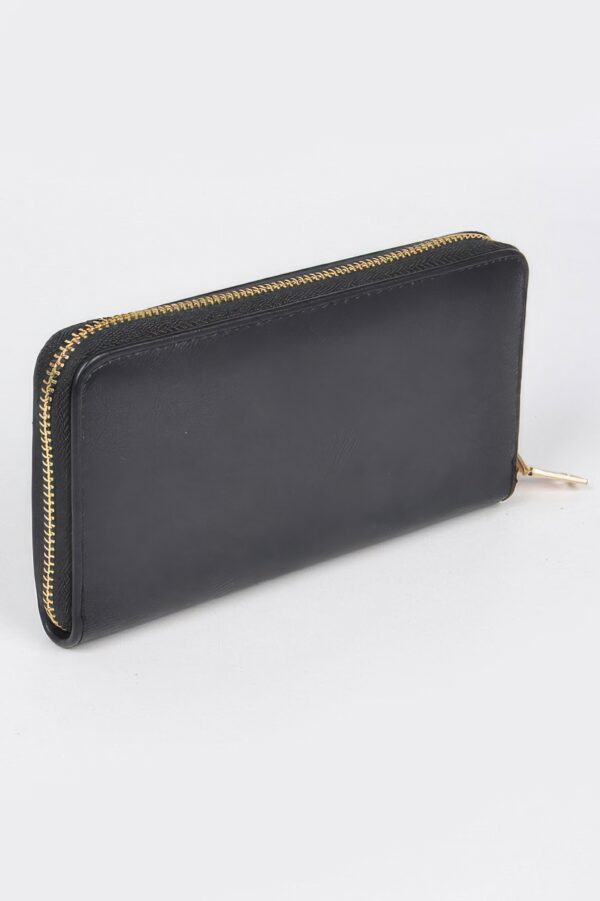 Studded Wallet with Chain Strap – Compact Polyurethane Crossbody