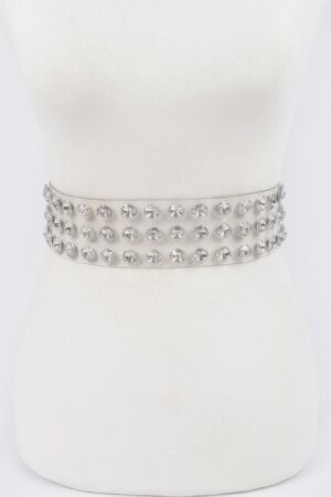 Multi-Stone Clear Waist Belt