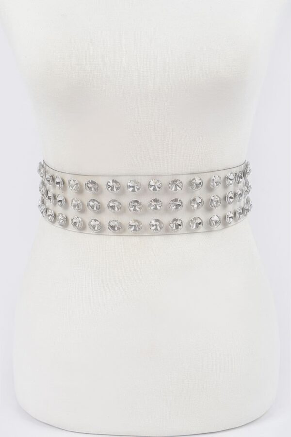 Multi-Stone Clear Waist Belt