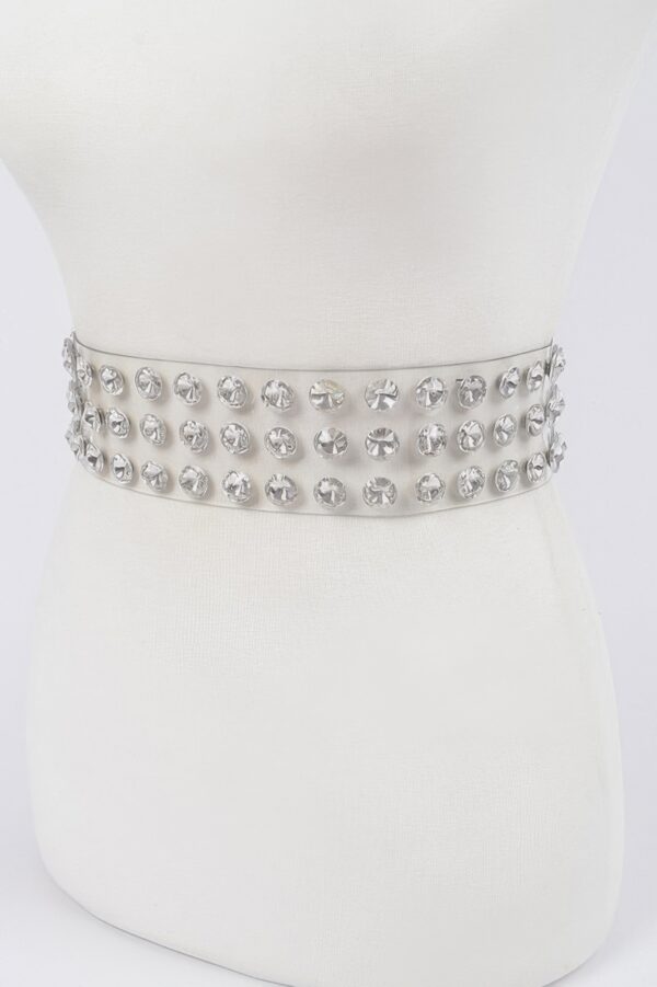 Multi-Stone Clear Waist Belt