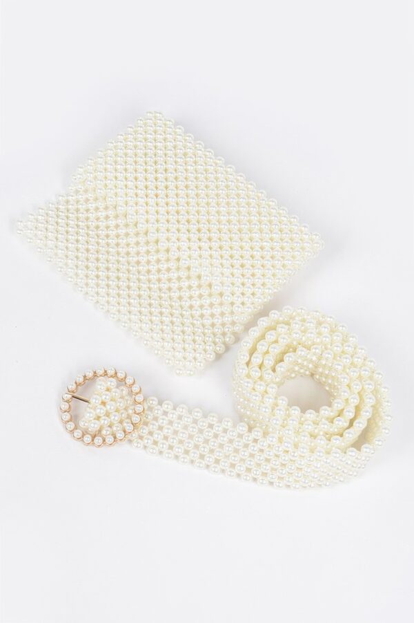 Handmade Faux Pearl Belt Bag – PVC Waist Pouch