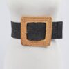 Oversized Bamboo-Buckle Elastic Waist Belt