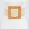 Oversized Bamboo-Buckle Elastic Waist Belt